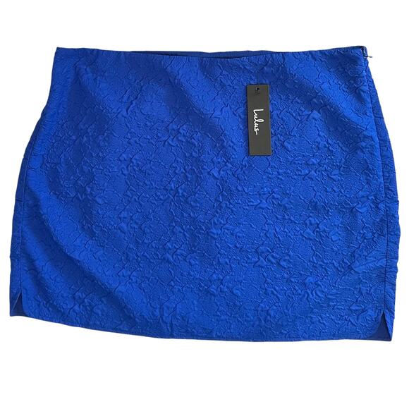 NWT Lulus Textured Bodycon Mini Skirt Cobalt Blue Size XL - Picture 5 of 10